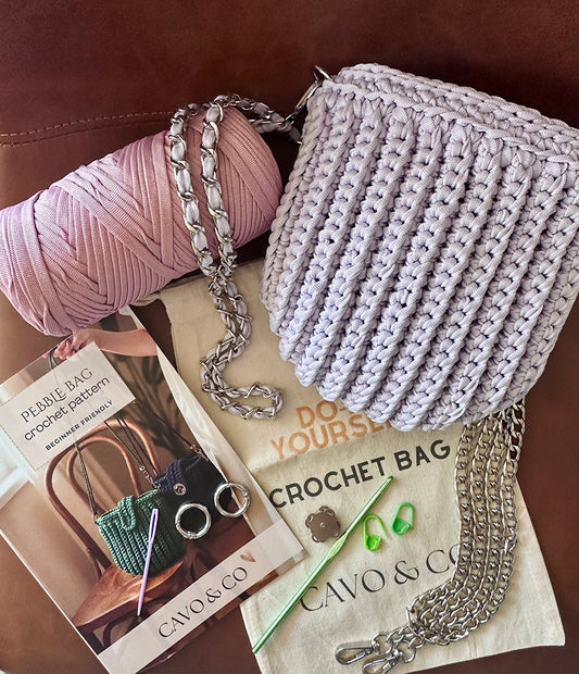 DIY Crochet kit - make your own Pebble crossbody bag